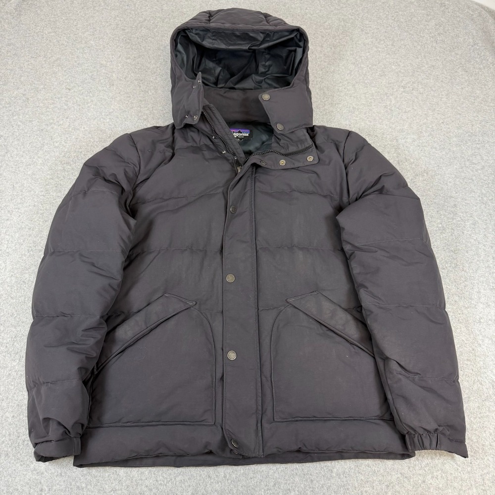 Patagonia Downdrift Jacket Mens Small Black Gorpcore Outdoors Hooded